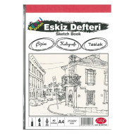 Renkli Eskiz Defteri, Sketch Book A4 160gr. 40 Yaprak
