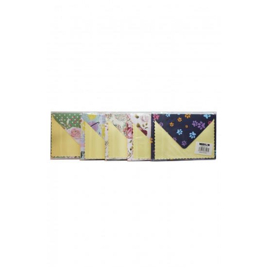 Desenli Mini Zarf + Not Kağıdı 50 Adet (7,5x11cm)
